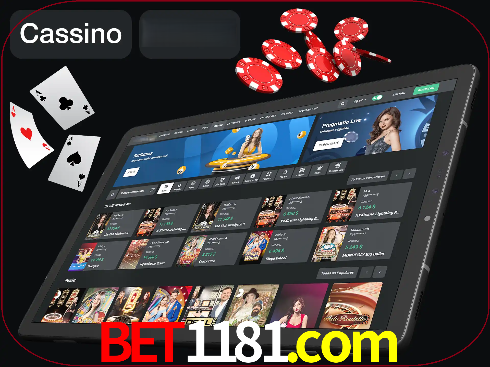 Jogue vários jogos de cassino em nosso cassino.