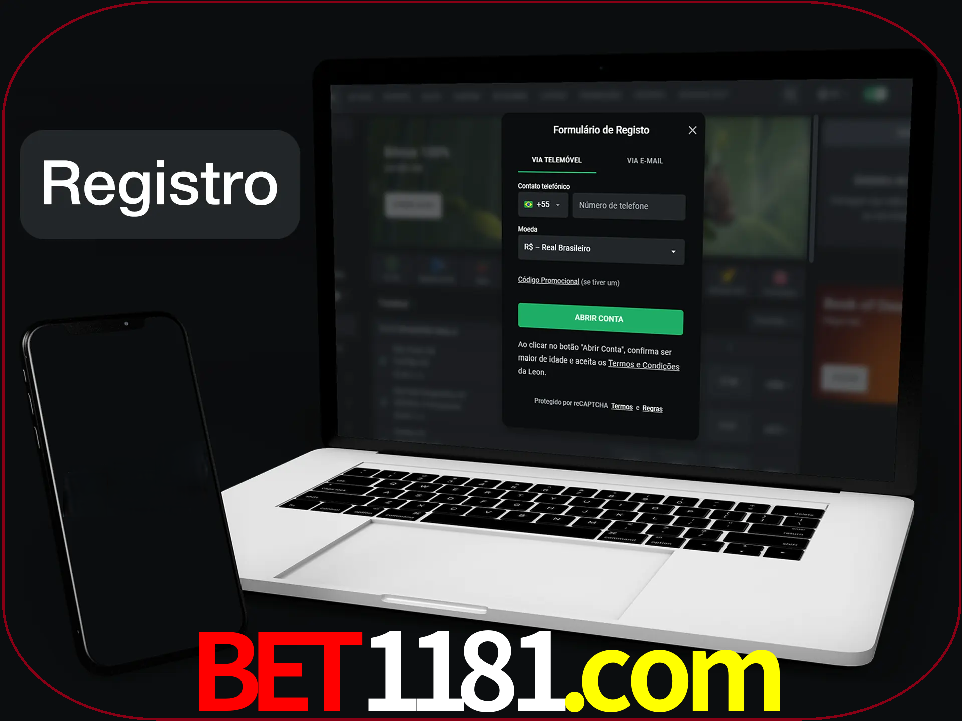 O registro na LeonBet é simples.