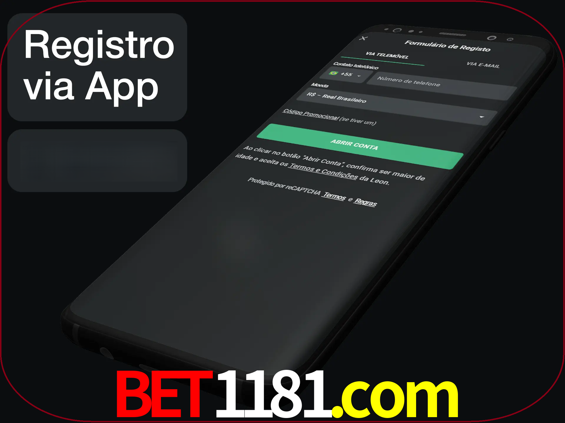 Registre-se quiclly em LeonBet usando o aplicativo.
